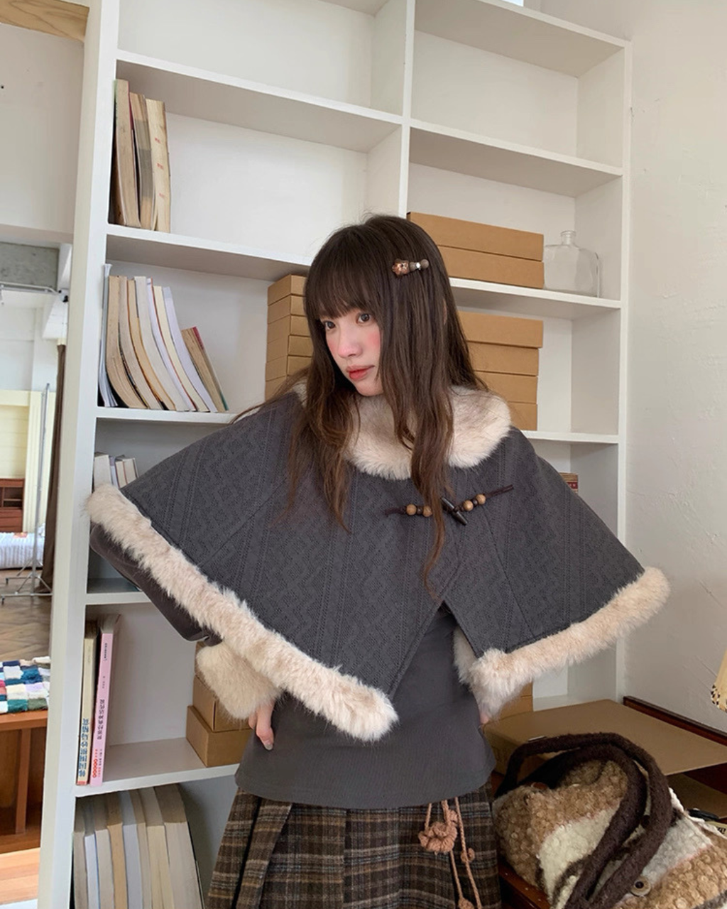 フェイクツーピースポンチョ
