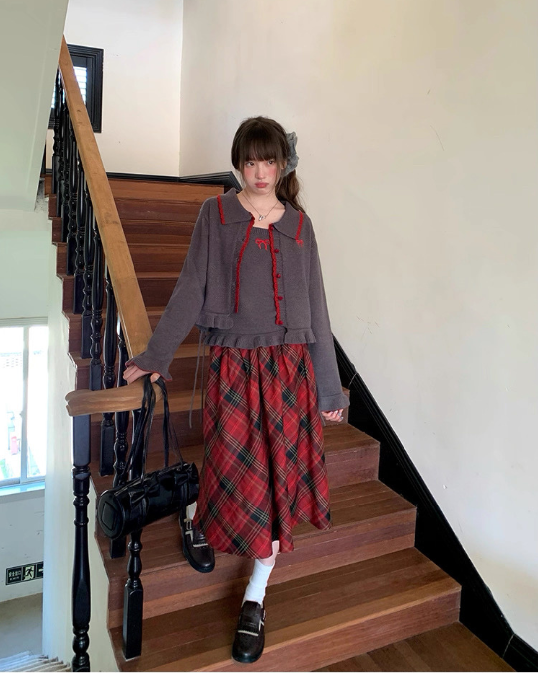 ツーピースグレーニット2set