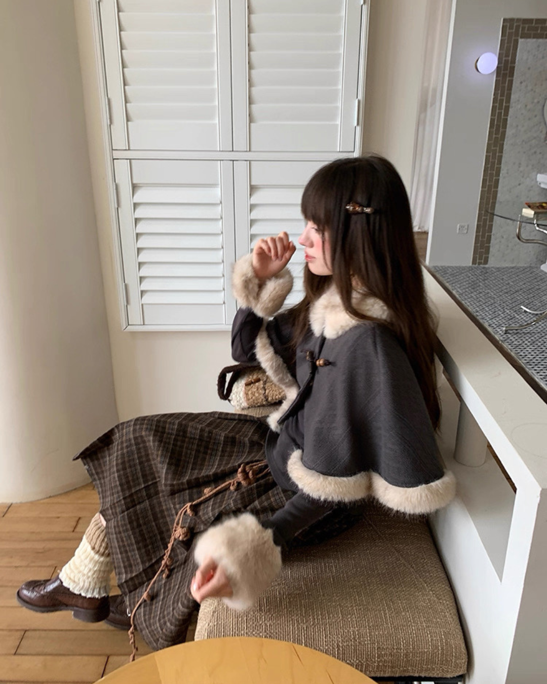 フェイクツーピースポンチョ