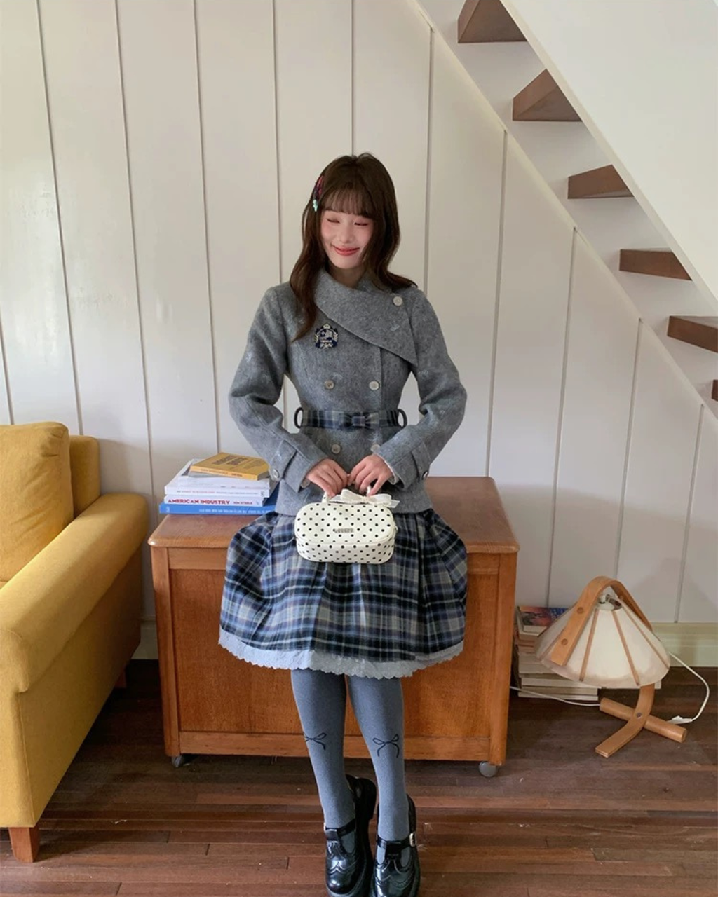 Aラインチェックレトロスカート