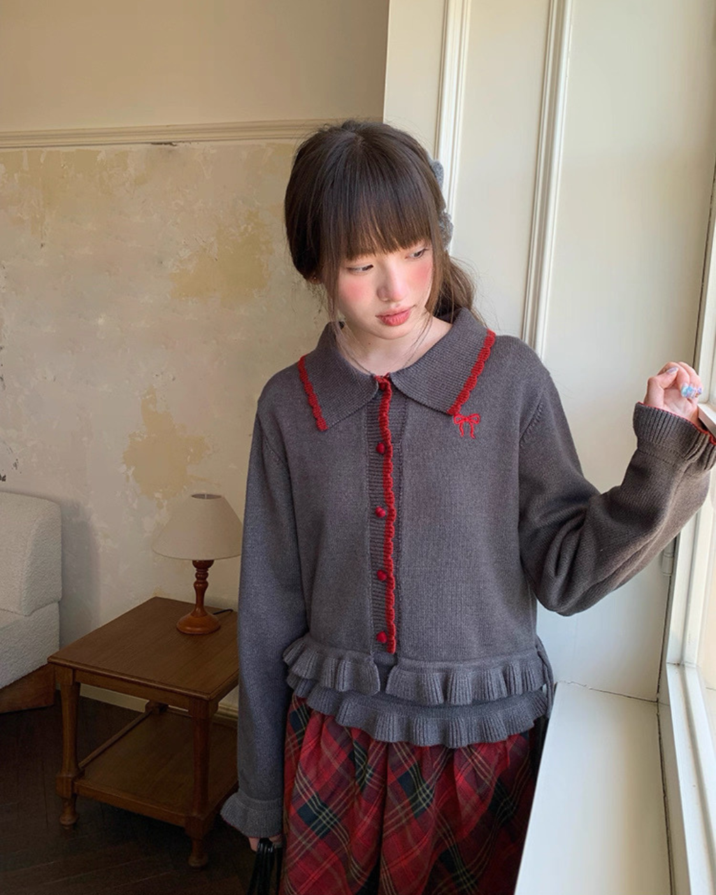 ツーピースグレーニット2set