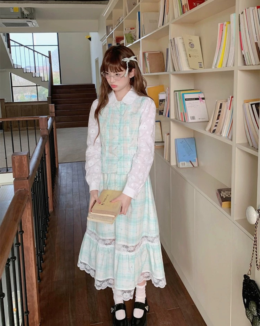 ミントグリーンレーススカート2set