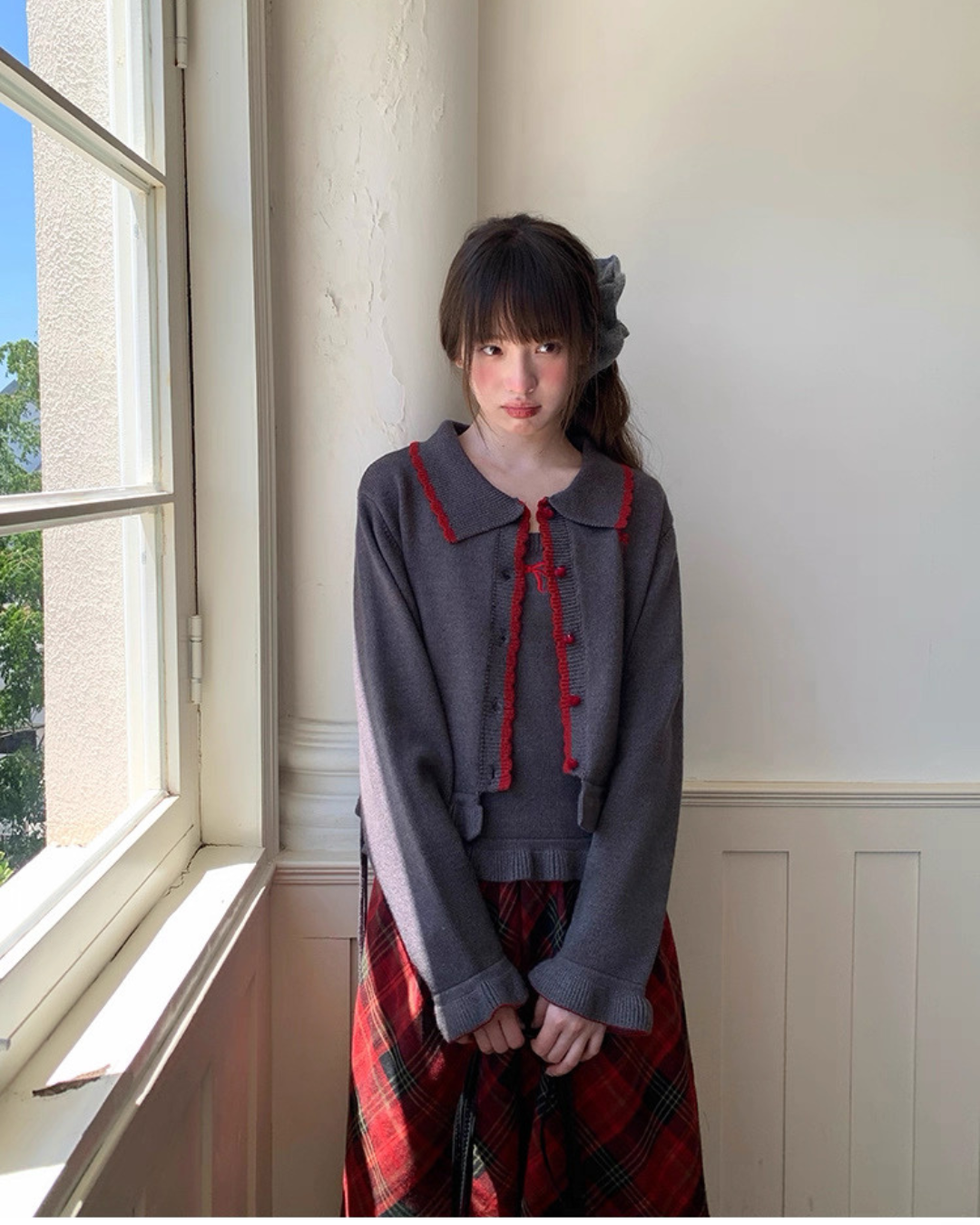 ツーピースグレーニット2set