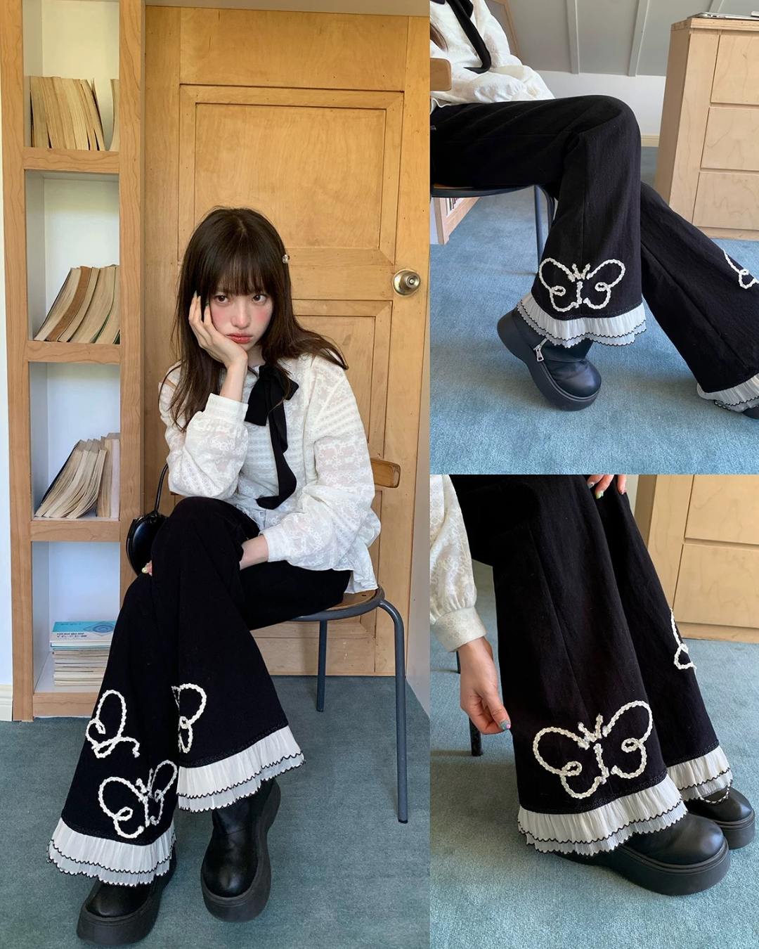 スリムフレアカジュアルパンツ