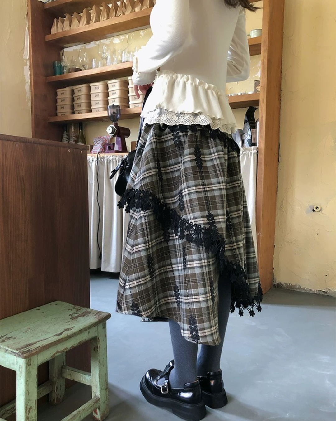 ニットフリルレイヤートップス