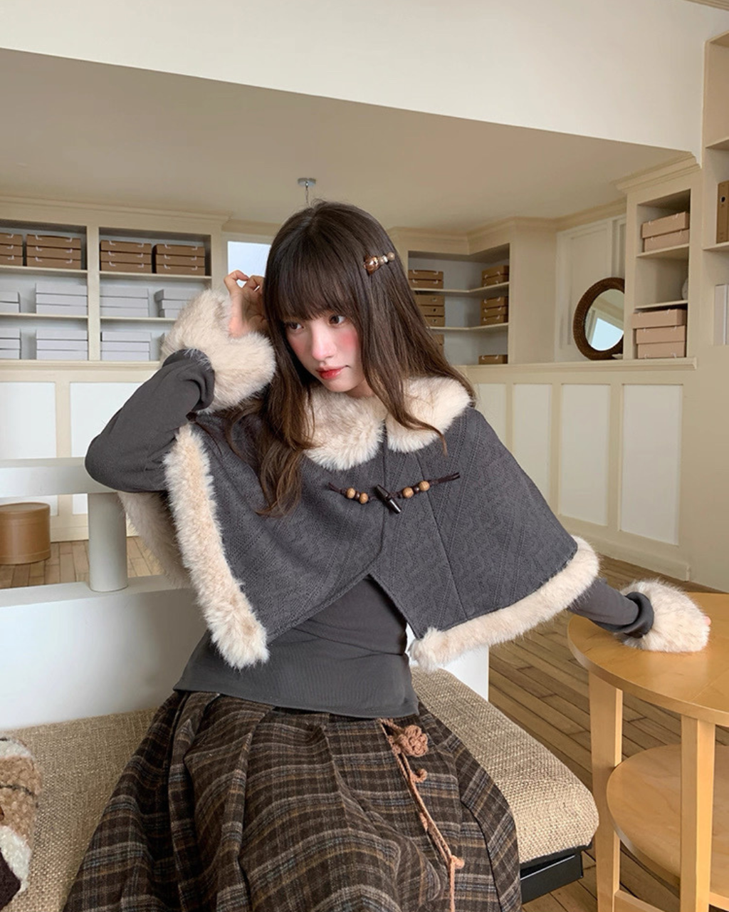 フェイクツーピースポンチョ