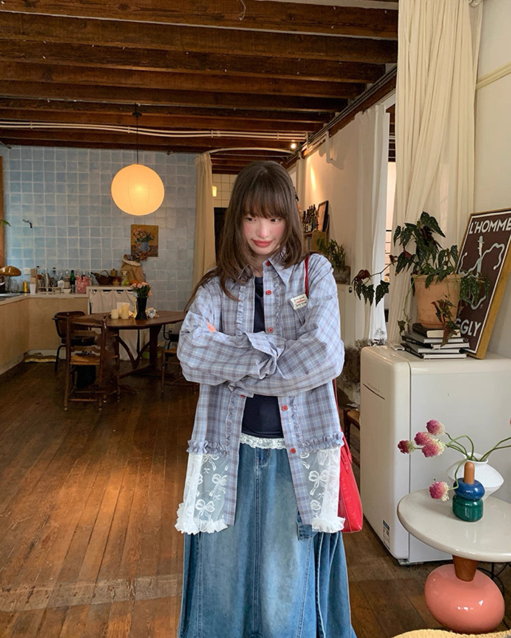 レトロスイートカジュアルシャツ