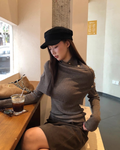 ハイネックレイジーニット