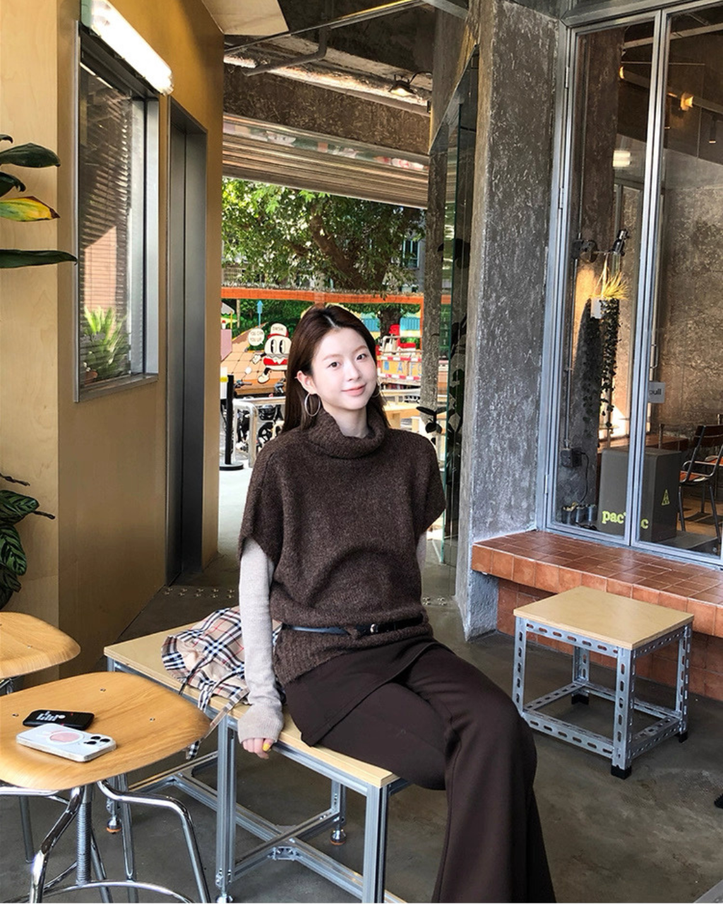 ハーフスリーブニット